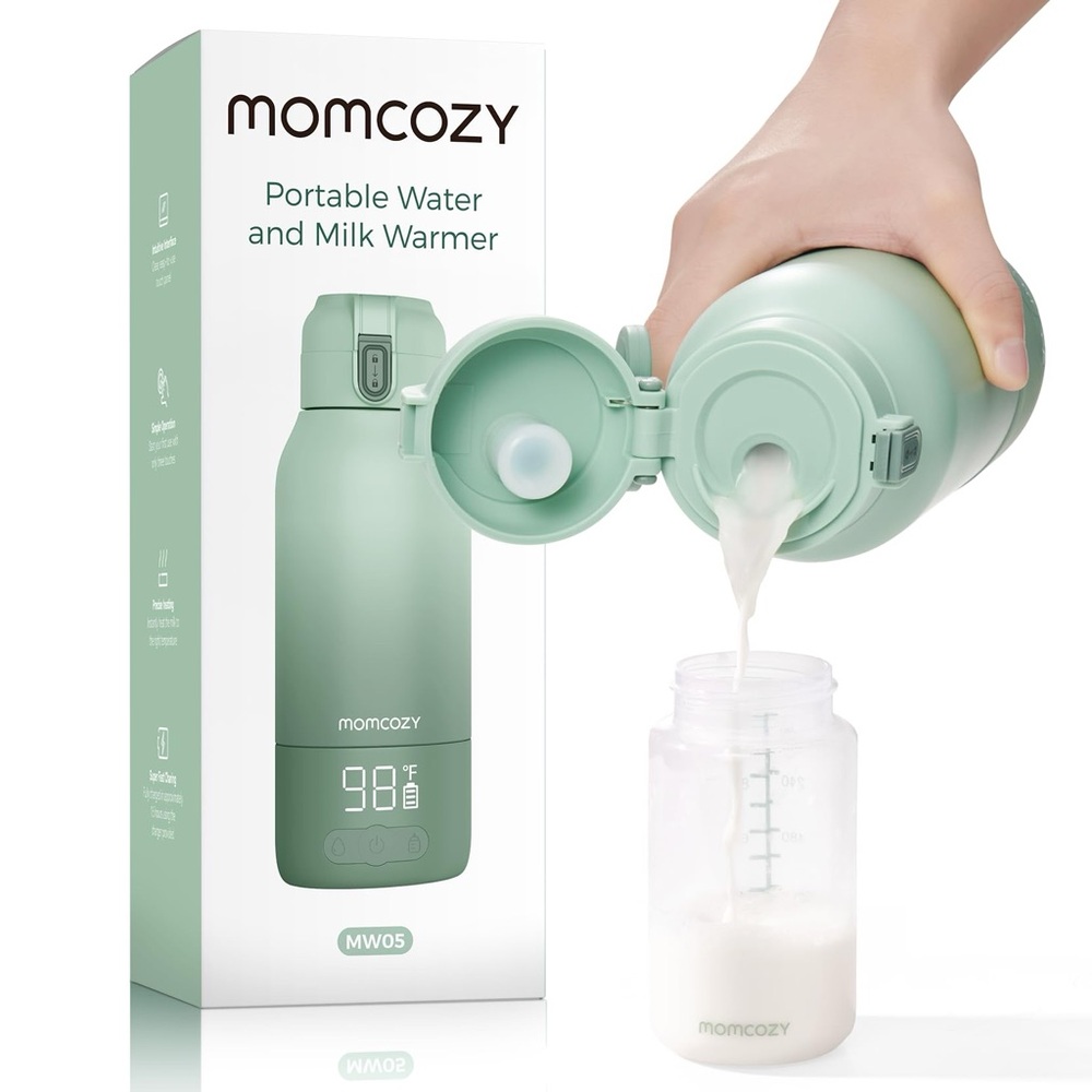 Momcozy Portable Water & Milk Warmer Bottle — Mint Green Factory Sealed